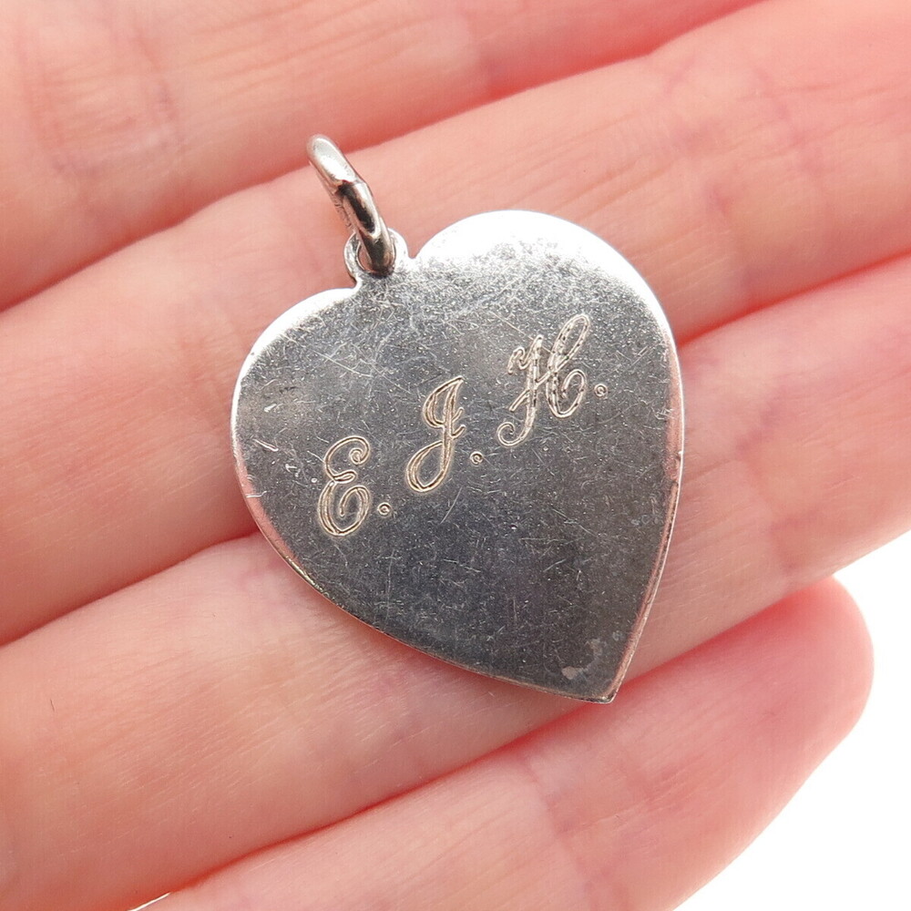 Tiffany & Co. 925 Sterling Silver Vintage Engraved Heart Tag Charm Pendant